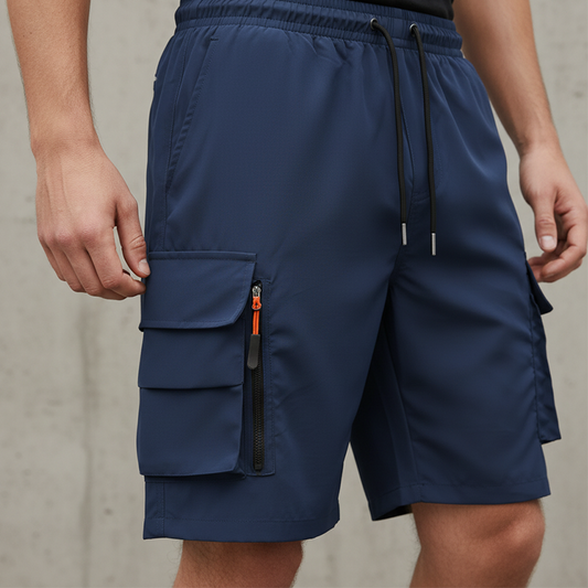 Pantalones cortos de carga de secado rápido para hombre con bolsillos