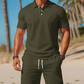Conjunto de dos piezas para hombre: polo y pantalón corto, ideal para el verano