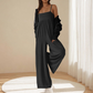Traje de piernas anchas sin espalda con correa de playa casual