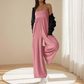 Traje de piernas anchas sin espalda con correa de playa casual