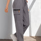 Pantalones de carga con cordón para mujer con bolsillos