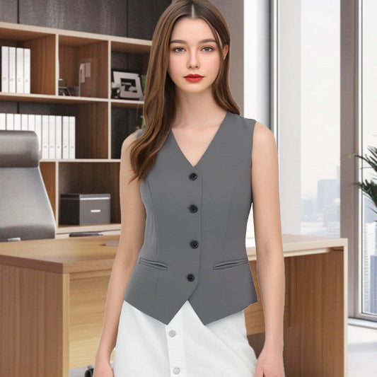 Chaleco delantero con cuello en V elegante para mujeres