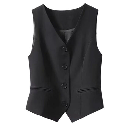 Chaleco delantero con cuello en V elegante para mujeres