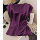 Women's Solid Color Silky V-Neck Tank Top