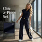 Mujer Casual Top & Pantalones Set de 2 piezas