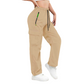 Pantalones de carga vintage para mujer con bolsillos