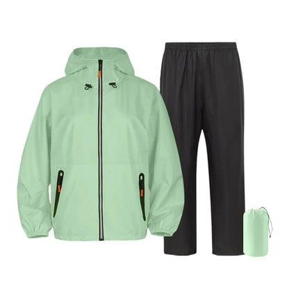 Waterproof Raincoat and Pants Suit with Reflective Strips