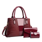 Bolso de mano con patrón de cocodrilo de las mujeres Set de 3 piezas