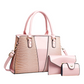 Bolso de mano con patrón de cocodrilo de las mujeres Set de 3 piezas