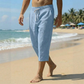Pantalones casuales Capri con cordón de cintura para hombre