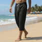 Pantalones casuales Capri con cordón de cintura para hombre
