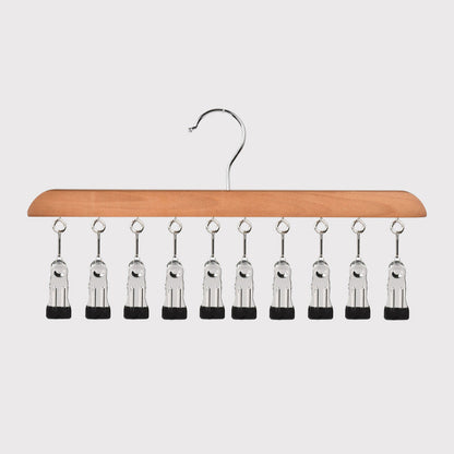 Hanger de madera multi-clip para la organización del armario