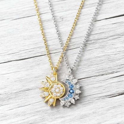 Collar Colgante Sol y Luna con Strass