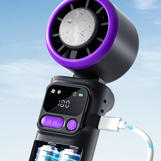 Ventilador de enfriamiento portátil con placa de compresión de hielo