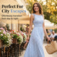 Women's Retro Bubble Sleeve Solid Color Slit Off Shoulder Dress