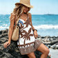 Mujeres verano Boho estampado tropical mini vestido