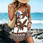 Mujeres verano Boho estampado tropical mini vestido