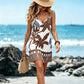 Mujeres verano Boho estampado tropical mini vestido
