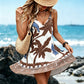 Mujeres verano Boho estampado tropical mini vestido