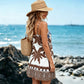 Mujeres verano Boho estampado tropical mini vestido
