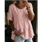 Women's Short Sleeve Tiered Tunic Top