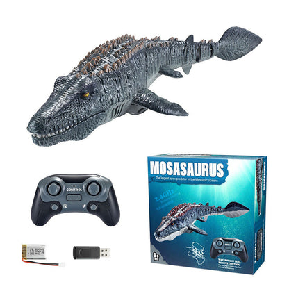 2.4G RC Mosasaurus juguete de natación con rociador