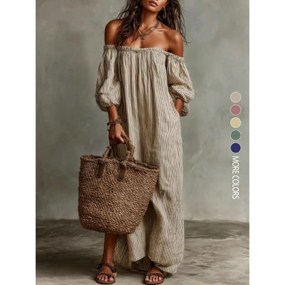 Vestido Maxi con manga de linterna para mujer
