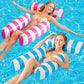 Colorido flotador inflable de la piscina a rayas con inflador