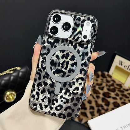 Estuche magnético de teléfono con impresión de leopardo