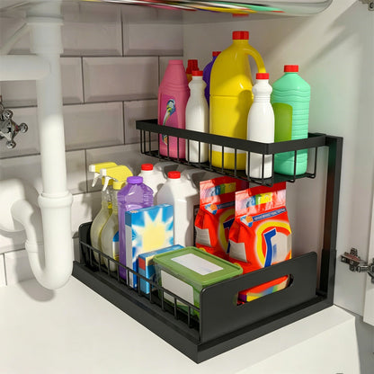 Organizador de acero al carbono de 2 niveles