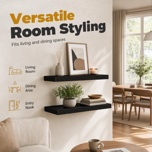 Estantes de pared flotantes de madera minimalista