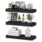 Estantes de pared flotantes de madera minimalista