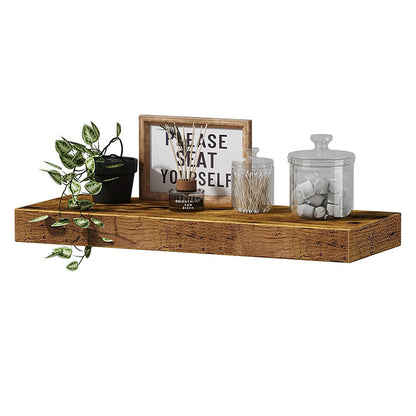 Estantes de pared flotantes de madera minimalista