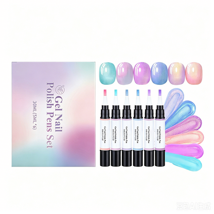 Conjunto de lápiz de esmalte de uñas de gel de 6 piezas