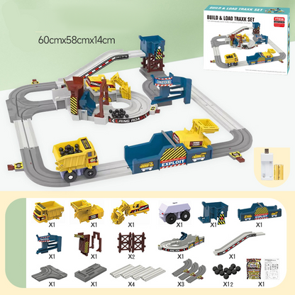 Set de tren y rieles interactivos para aventuras en una mina eléctrica