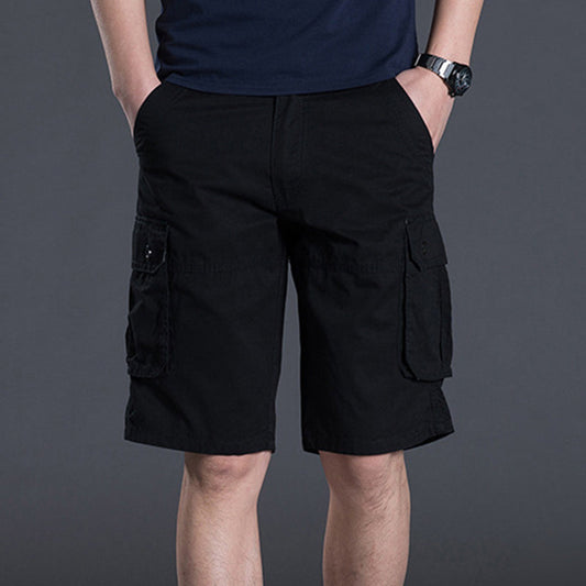 Pantalones cortos de carga con múltiples bolsillos para hombre