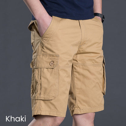 Pantalones cortos de carga con múltiples bolsillos para hombre