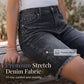 Pantalones cortos de denim de cintura alta de mujer