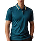 Camiseta de Manga Corta de Secado Rápido con Solapa de Contraste para Hombre