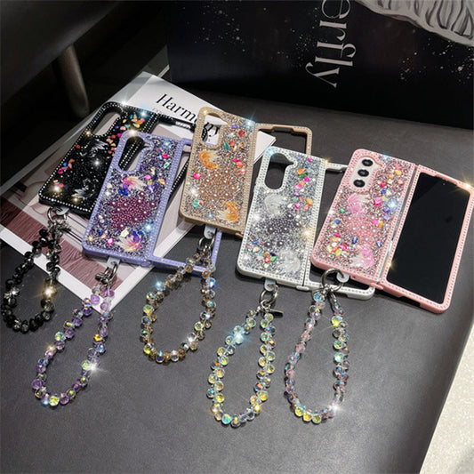 Funda de Teléfono con Purpurina y Correa de Muñeca