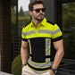 Camisa corta de manga corta reflectante de alta visibilidad para hombres