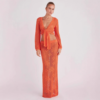 Conjunto de Playa de Punto para Mujer