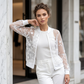 Chaqueta de Malla Transparente con Bordado Floral para Mujer