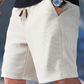 Shorts Casuales de Punto Waffle para Hombre con Cordón