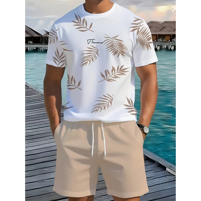 Conjunto de 2 Piezas Estampado de Verano para Hombre