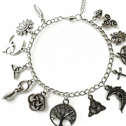 Pulsera Vintage con Dijes Paganos para Mujer