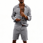 Conjunto de Camisa de Lino de Manga Larga y Shorts para Hombre