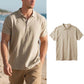 Camisa de Lino para Hombre, Casual, Transpirable, Manga Corta con Cuello