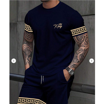 Conjunto Casual de Verano para Hombre: Camiseta y Shorts de 2 Piezas