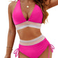 💃Oferta de Vacaciones 49% DESCUENTO💃Bikini de Cintura Alta con Control de Abdomen en Bloques de Color
